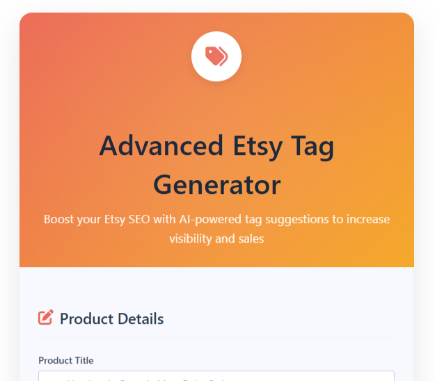 Etsy Tag Generator