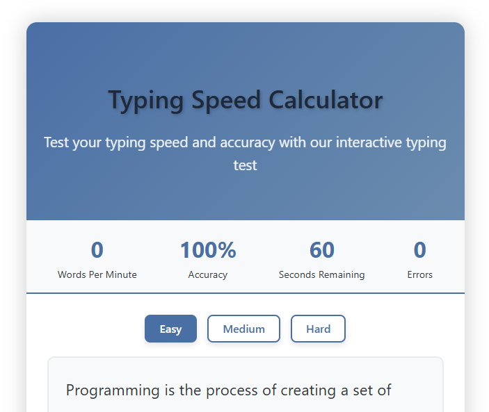 Typing Speed Calculator